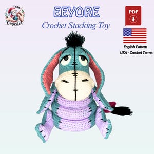 Motif au crochet Bourriquet, Winnie l'ourson Amigurumi jouet empilable Bourriquet, anneaux empilables Montessori, décoration chambre d'enfant PDF