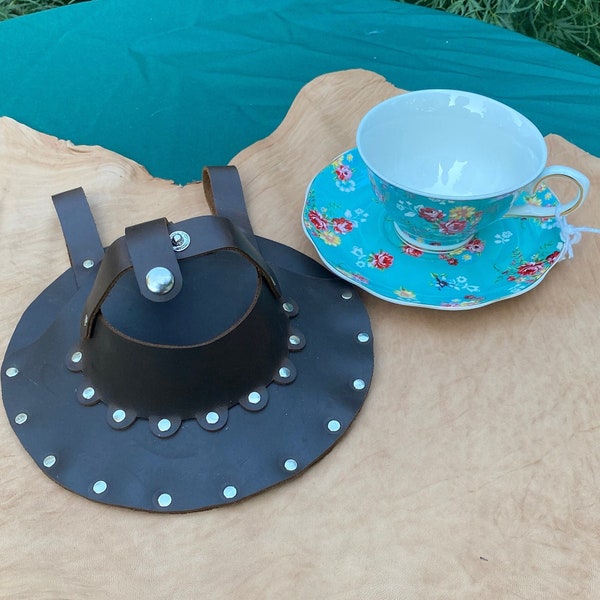 Red Teacup Holster with Floral Teacup and Saucer