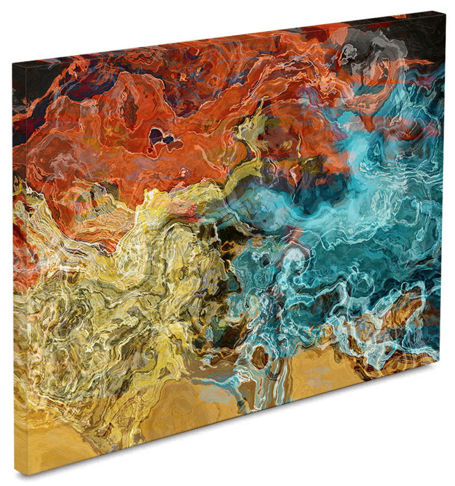 Abstract Wall Art Stretched Canvas Print 30x60 to 40x78 Etsy