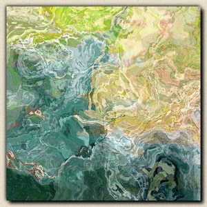 Large Abstract Canvas Print: 24x24 to 36x36, Contemporary Giclee Wall Art - Sea Breeze