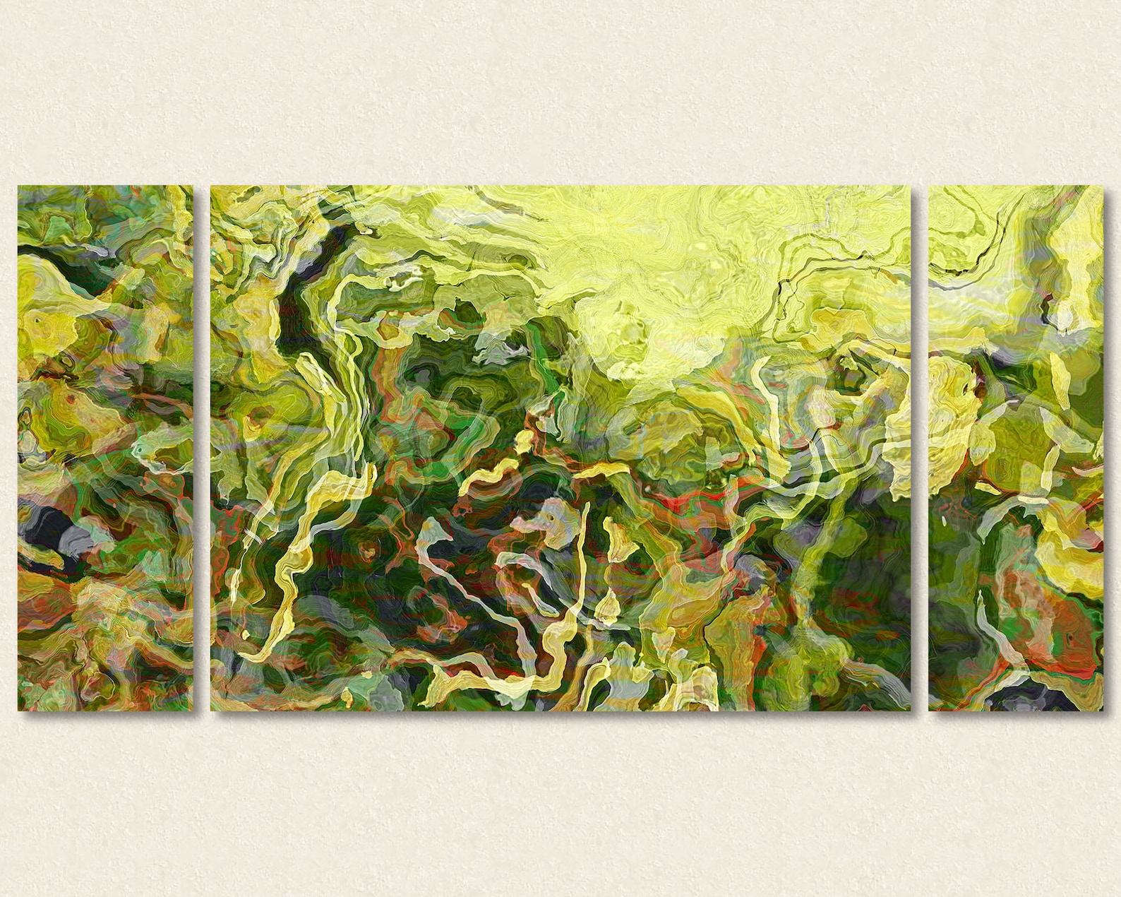 Large Triptych Abstract Art Canvas Print 30x60 to 40x78 in Etsy
