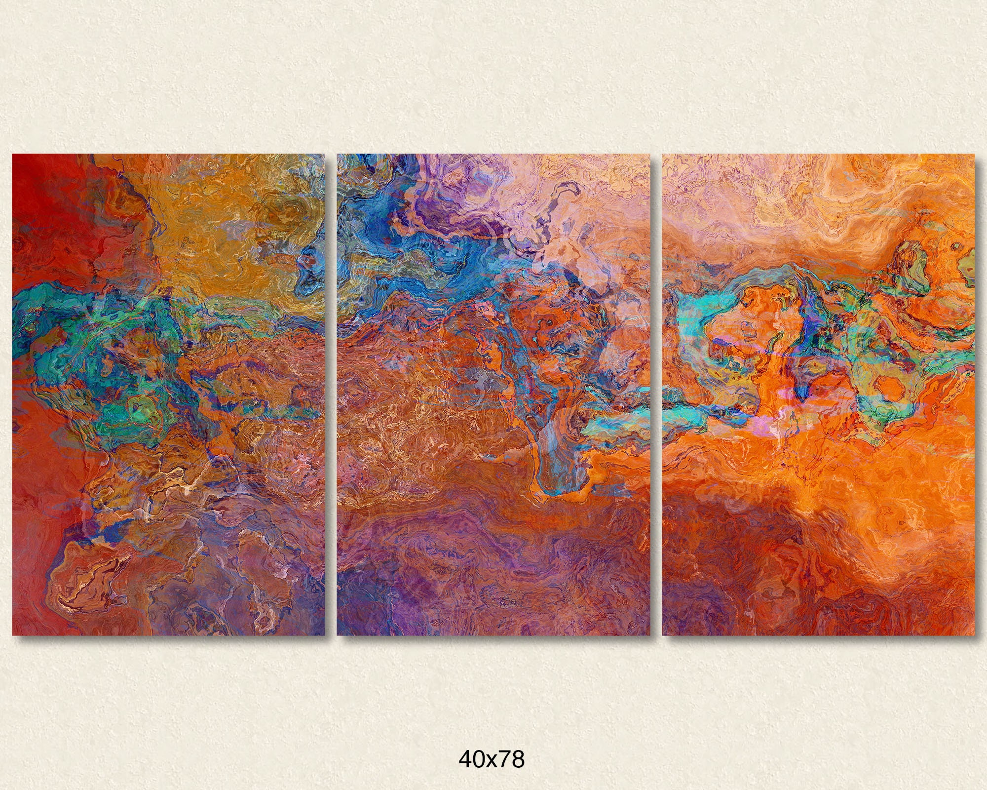 Oversize Contemporary Triptych 30x60 to 40x78 Canvas Print in Etsy
