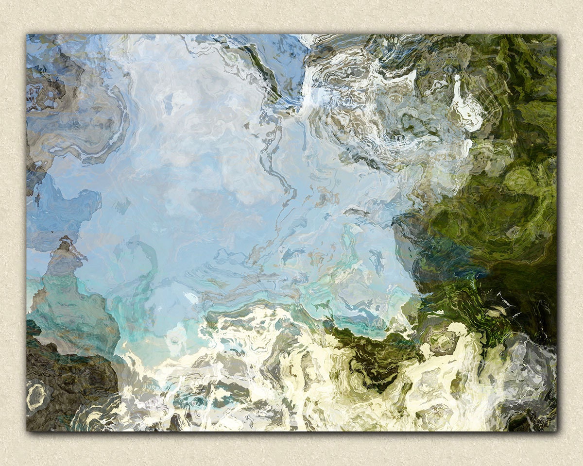 Large Abstract Canvas Print: 30x40 to 40x54 Contemporary Giclee Wall Art - In Clear Pools