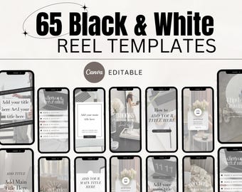 65 Schwarzweiß-Rollenvorlagen: Canva Bearbeitbare Instagram-Rollenabdeckungen