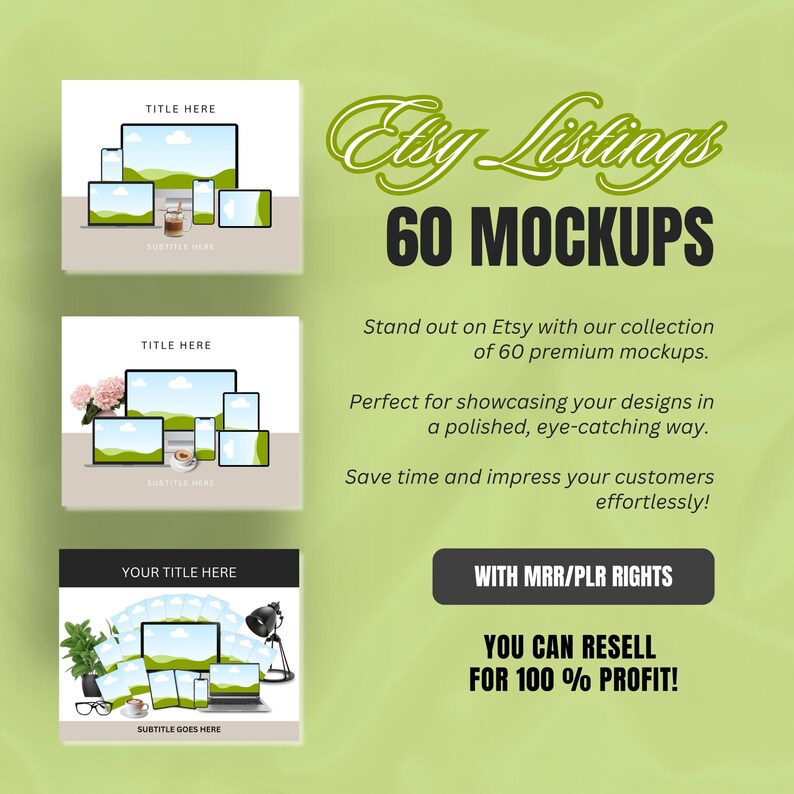 60 Etsy Mockups Canva Templates for Planners Journals Instagram Ebooks ...