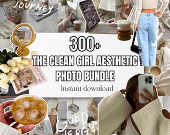 Plus de 300 images de la collection The Clean Girl, beige esthétique, moderne et esthétique, contenu Instagram sans visage, DFY MRR/PLR, Luxury Clean Girl