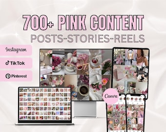 Pink Aesthetic Reels: 700+ Instagram Videos, MRR (Digital Download)
