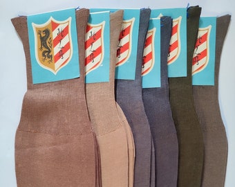 Set of 6 Pairs of Deadstock Antique 1920s Men's Socks in Original Gift Box with Original Tags