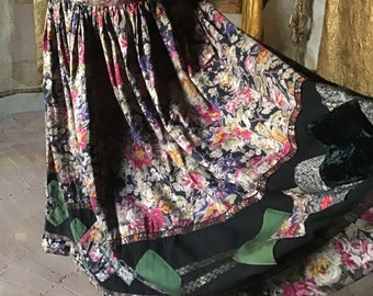 Vintage 1970s Patchwork Skirt. Size S/M