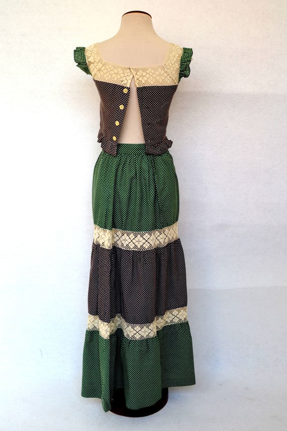 FOLK Polka Dot Matching TOP and Maxi SKIRT with La