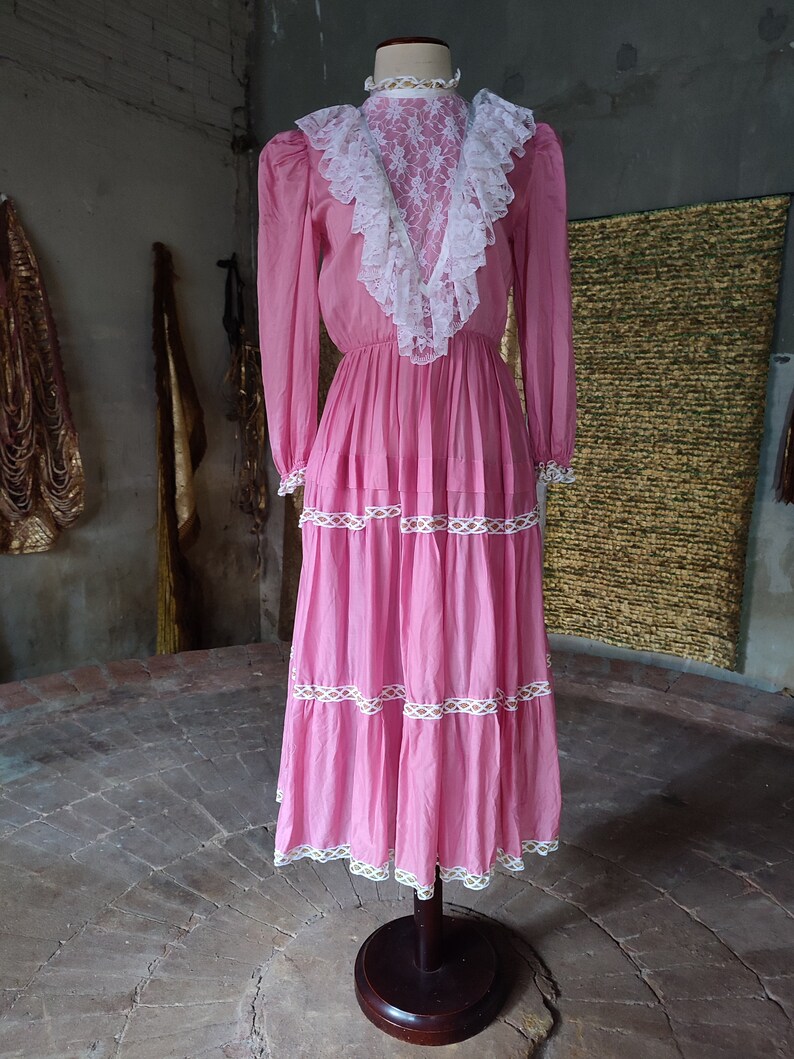 Vintage 1970s Gunne sax style Cottagecore dress. Size M image 4