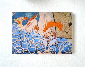 Wallflower- Fiber Art, Mixed Media, Textile Embroidered Original Art Work.
