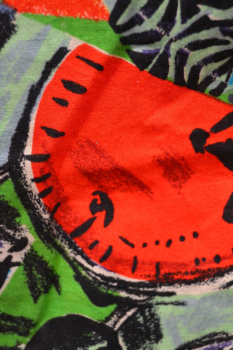 Draw String Waist Large SIze Medium Funky UNISEX Vintage 1980/'s High Waisted PANTS with a Fabulous PRINT