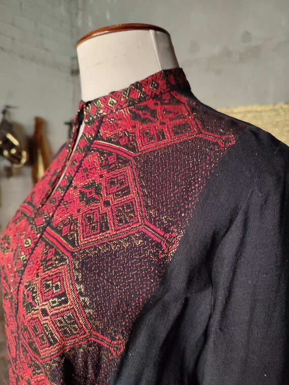 Vintage 1970s Intricate Woven Kaftan Dress with M… - image 10