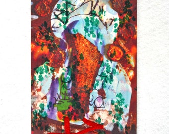 All Night Long- Fiber Art, Mixed Media, Textile Embroidered Original Art Work.