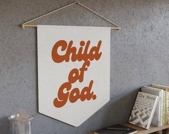 Muurbanner Child of God: christelijk kinderdagverblijf, op geloof gebaseerd