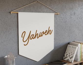 Yahweh Canvas Banner: Hebrew Name of God, Modern Christian Wall Art