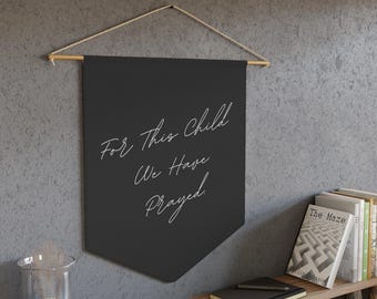 1 Samuel 1:27 Scripture Wall Banner, Christian Nursery Decor