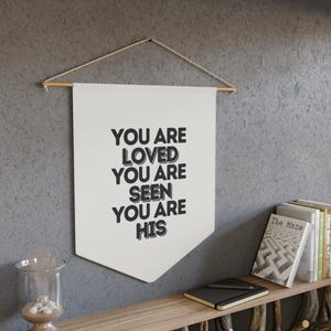 You Are Loved Christian Pennant: Scripture Canvas Wall Hanging