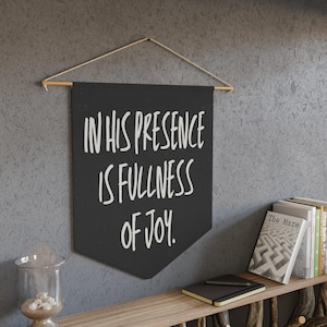 In His Presence Is Fullness of Joy, Psalm 16 11, Christian Home Decor Scripture Sign, Bible Verse Wall Hanging, Minimalist Modern Faith Gift