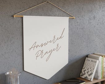 Pancarta de pared con oración contestada, decoración cristiana para habitación infantil, colgante de pared inspirado en la fe