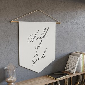 Child of God Canvas Banner, Minimalist Christian Nursery Wall Decor, Faith Based Kids Room Sign, Scripture-Inspired Baby Gift