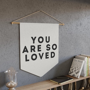 You Are So Loved Banner: Minimalist Christian Nursery Decor