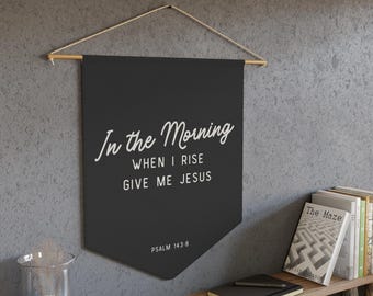 Salmo 143:8: Banner de pared con las Escrituras, decoración cristiana para el hogar