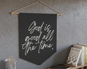 Pancarta «Dios es bueno», decoración cristiana para el hogar, cita bíblica inspiradora