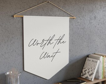 Letrero "Valió la pena la espera", decoración cristiana para habitación infantil, arte minimalista para habitación de bebé.