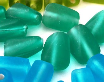 De-stash: 78 pcs Mix Lot of Matte Glass Beads in Tropical Colors for Beach Jewelry Making