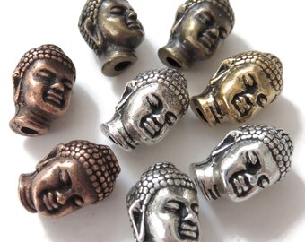 De-stash: 8 pcs Buddha Head Charms, Buddhist Bracelet Slider Charm