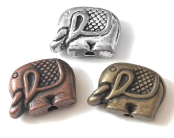 De-stash: 18 pcs Small Elephant Charms, 12mm - Mixed Antiqued Silver, Brass, Copper
