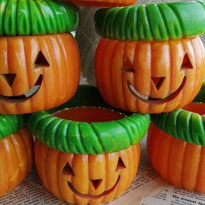 NOVITÀ! Braccialetto Happy Pumpkin in marmo brillante! Braccialetto di Halloween in 2 parti in bachelite e finta lite di ispirazione vintage - stile anni &#39;40 e &#39;50 di Luxulite