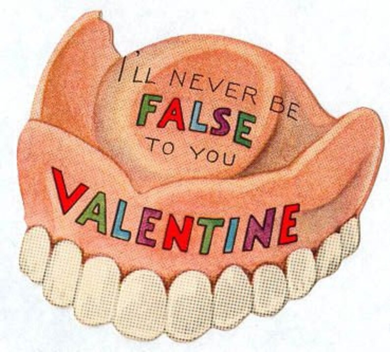 Kitsch Valentines Novelty 1940's Inspired Dangly Dentures Etsy