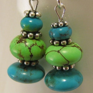 Modern Southwestern Turquoise Sterling Earring Dangles image 3