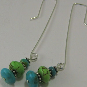 Modern Southwestern Turquoise Sterling Earring Dangles image 4