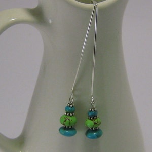 Modern Southwestern Turquoise Sterling Earring Dangles image 5