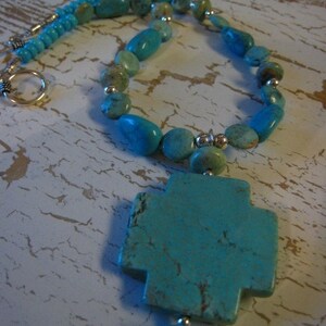 TURQUOISE CROSS NECKLACE image 3