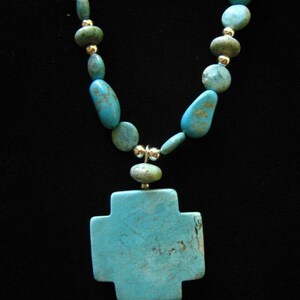 TURQUOISE CROSS NECKLACE image 4