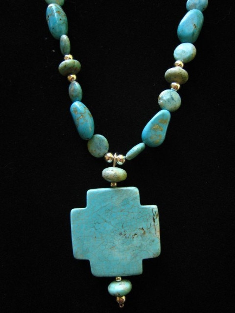 TURQUOISE CROSS NECKLACE image 4