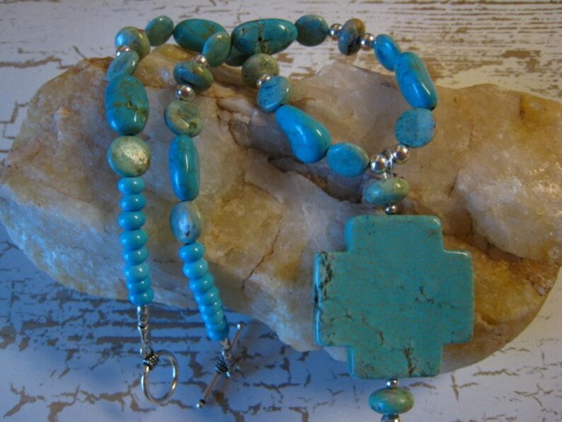 TURQUOISE CROSS NECKLACE image 5