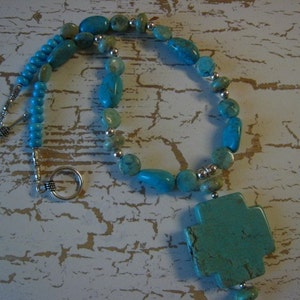 TURQUOISE CROSS NECKLACE image 2