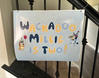 Pancarta de cumpleaños de Wackadoo Bluey