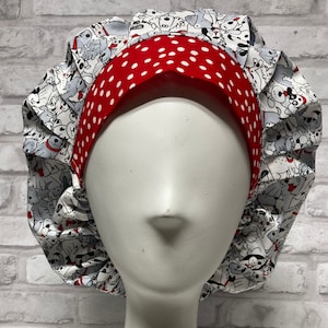 Satin lined bouffant Scrub Cap Hat for Women - Dogs Everywhere 0155L