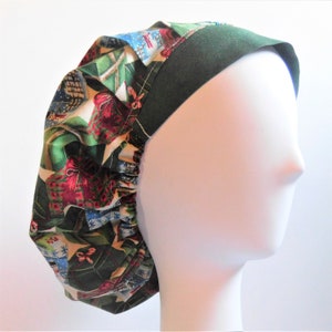 Scrub Hat bouffant Caps for Women, Bouffant style - Vintage Christmas Presents 0024