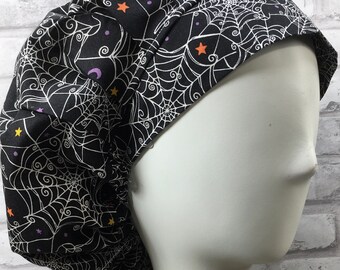 Halloween Scrub Hat Bouffant Cap - Spider Webs 0050