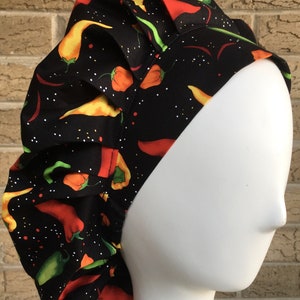 Bouffant Scrub Cap hat Salsa Picante - Peppers Too - 0242