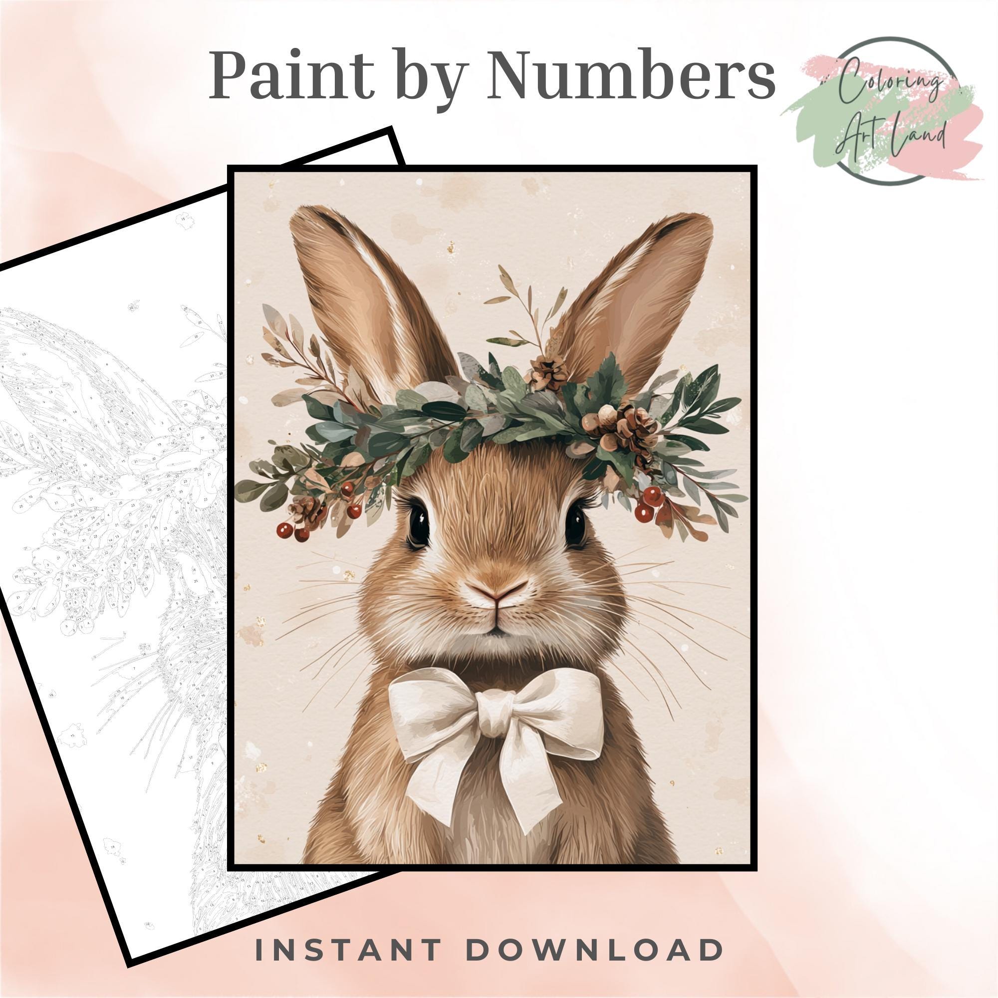 Numbers Rabbit Theme Color by Numbers Cute Bunny, Coloring Activity, Adults Coloring Pages ...
