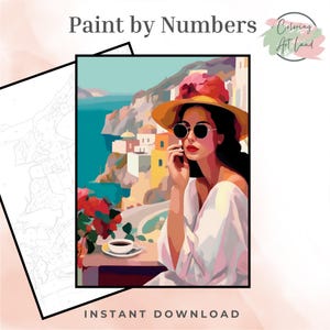 Painting Of A Woman, Paint By Numbers, Coloring Pages, Color By Numbers, Adults Coloring Pages, Home Wall Decor